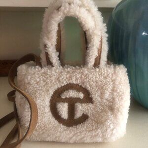 TELFAR X UGG Small Shoppers Bag Shearling Tote Chestnut & Natural